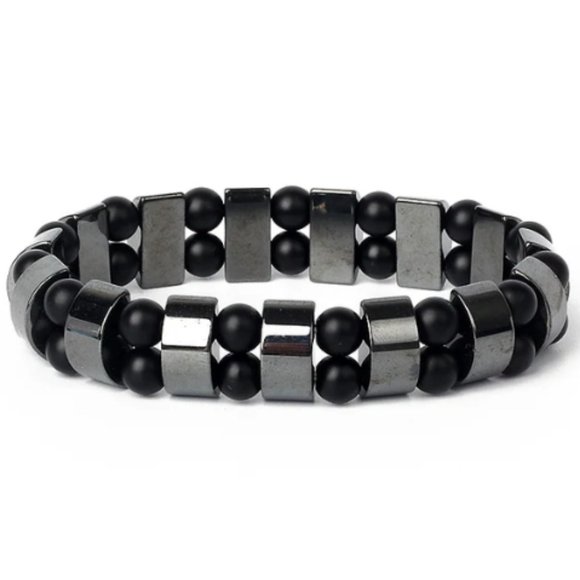 Magnetic Bracelet,Hematite Bracelet,Onyx Bracelet,Magnetic,Onyx Stone Beads - Picture 1 of 1